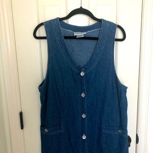 Vintage Plaza South Maxi Jean Button up Dress, Labeled Size 10